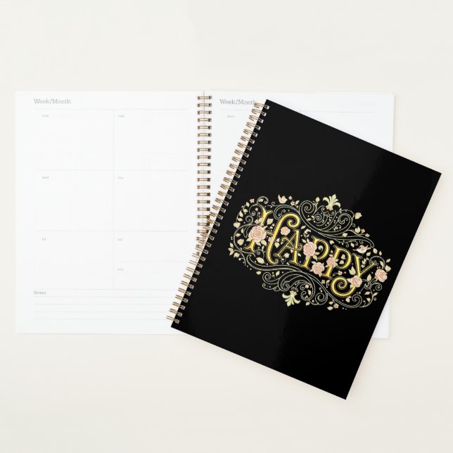 Golden Bliss: Elegant Floral Happy Planner (Display)