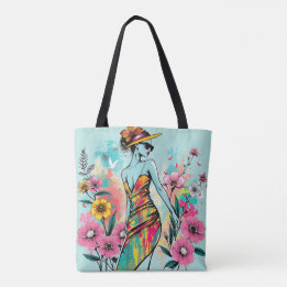 Golden Bloom Duet Tote Bag