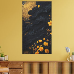 Golden Bloom Elegance Canvas Print