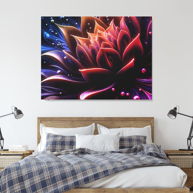 Golden Bloom in the Depths of Twilight Canvas Print (Insitu(Bedroom))