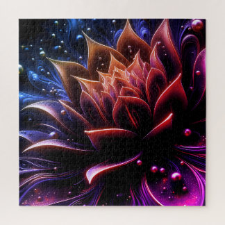 Golden Bloom in the Depths of Twilight Jigsaw Puzzle