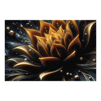 Golden Bloom in the Depths of Twilight Photo Print