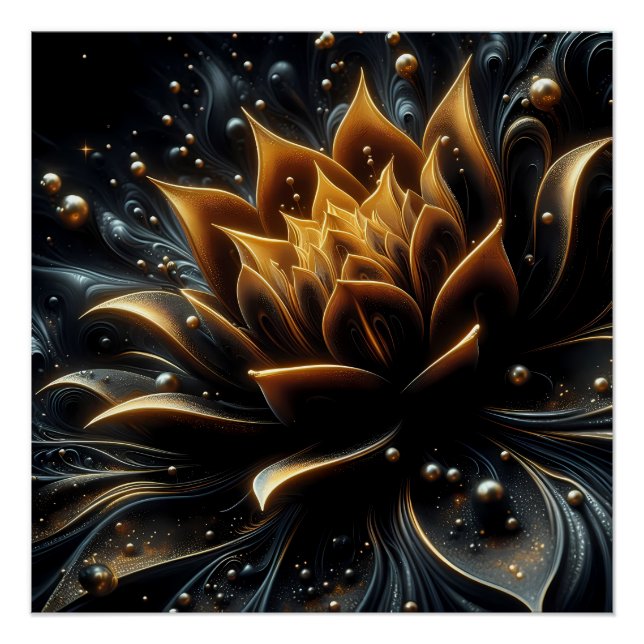 Golden Bloom in the Depths of Twilight Poster (Front)