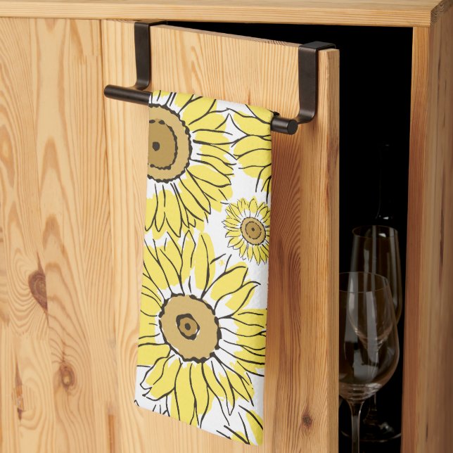 Golden Bloom Kitchen Towel (Thirds Fold)