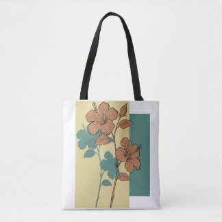 Golden bloom shadow tote bag