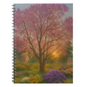 Golden Bloom – Sunset Garden Painting Notebook