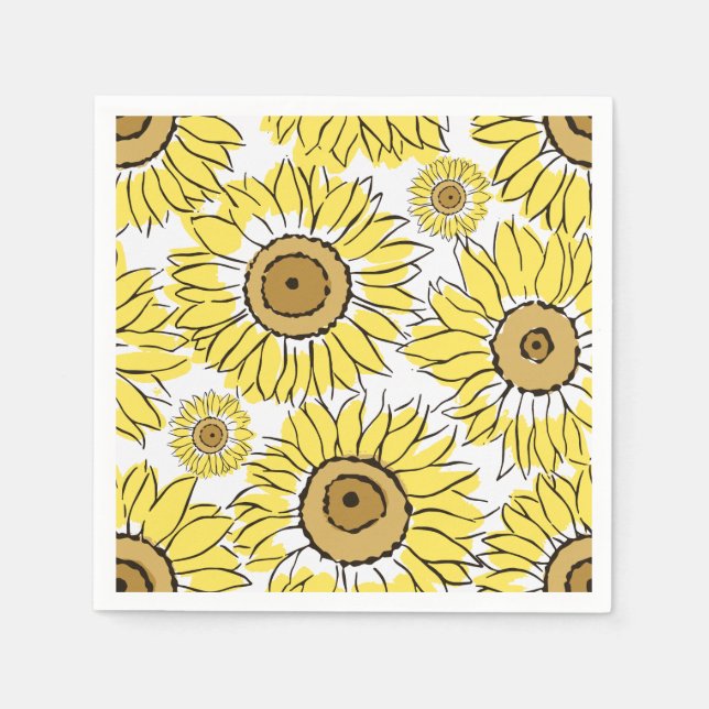 Golden Bloom Vibrant Yellow Napkin (Front)