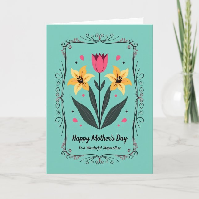 Golden Blooms Day Card (Front)