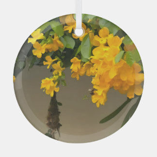 Golden Blossom Beauty Glass Ornament
