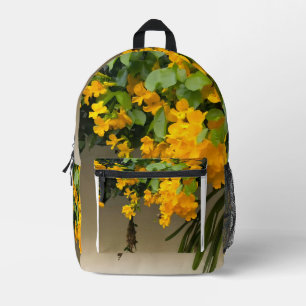 Golden Blossom Beauty Printed Backpack