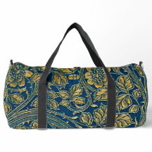 Golden Blossom Elegance Duffle Bag