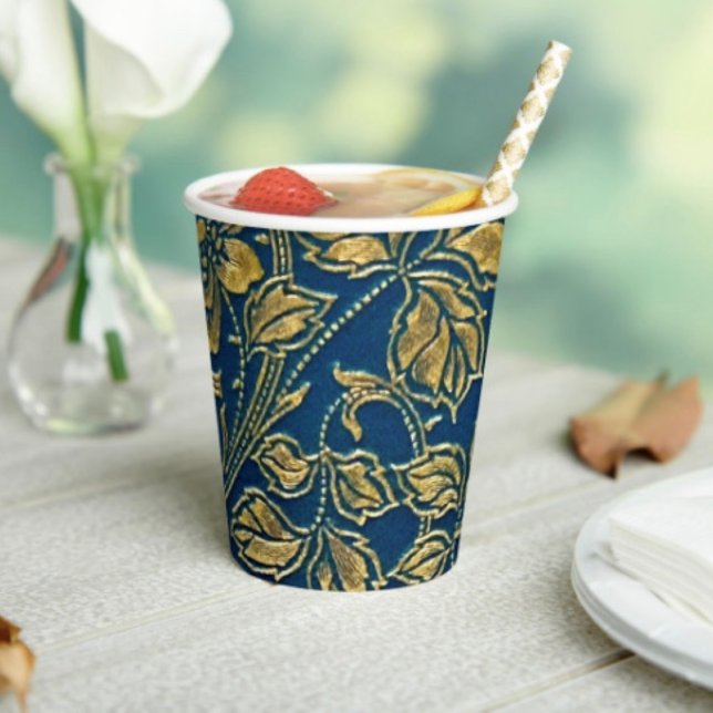 Golden Blossom Elegance Paper cup (Creator Uploaded)