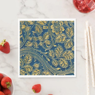 Golden Blossom Elegance  Paper Napkin 