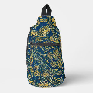 Golden Blossom Elegance  Sling Bag