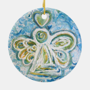 Golden Blue Angel Art Ornement de vacances