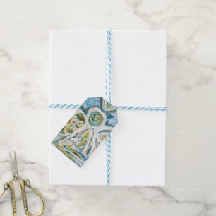 Golden Blue Angel Blessings Customized Gift Tags