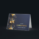 Golden Blue Christmas Ornament Corporate Greeting  Holiday Card<br><div class="desc">Golden Blue Christmas Ornament Corporate Greeting Holiday Card.</div>