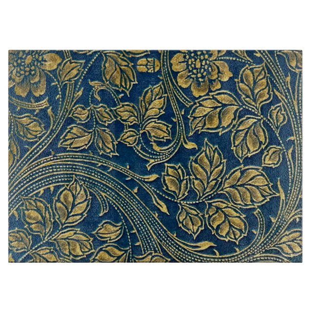 Golden Blue Elegance Cutting Board (Front)