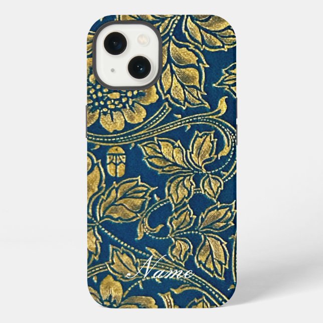 Golden Blue Elegance  iPhone Case (Back)