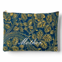 Golden Blue Elegance Print Cut Sac à coudre