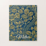 Golden Blue Elegance Puzzle<br><div class="desc">Enjoy hours of fun and creativity with our customizable Golden Blue Elegance puzzle — a unique gift idea for all ages and a perfect keepsake for any occasion.</div>