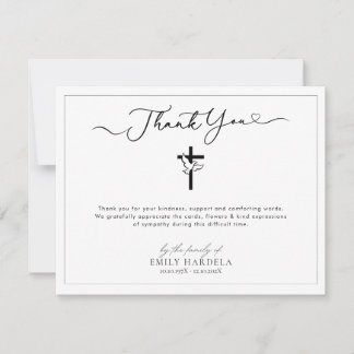 Golden Blue Funeral Thank You Card with Dove