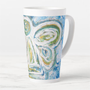 Golden Blue Guardian Angel Custom Latte Cup Mug
