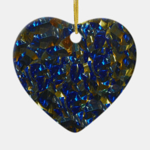 Golden Blue Heart Ornament