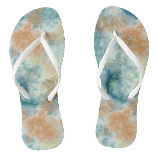 Golden Blue Sky Flip Flops