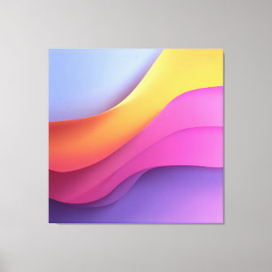 Golden Blue Wave Layers Canvas Print
