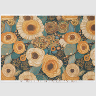 Golden Boho Garden Floral Tissue Paper