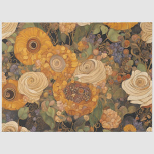 Golden Boho Garden Floral Tissue Paper