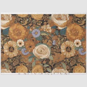 Golden Boho Garden Floral Tissue Paper