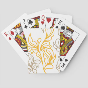 Golden Boho Leaf Design Playing Cards