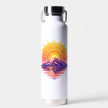 Golden Boho Mandala Sun Mountain Sunset Reflection