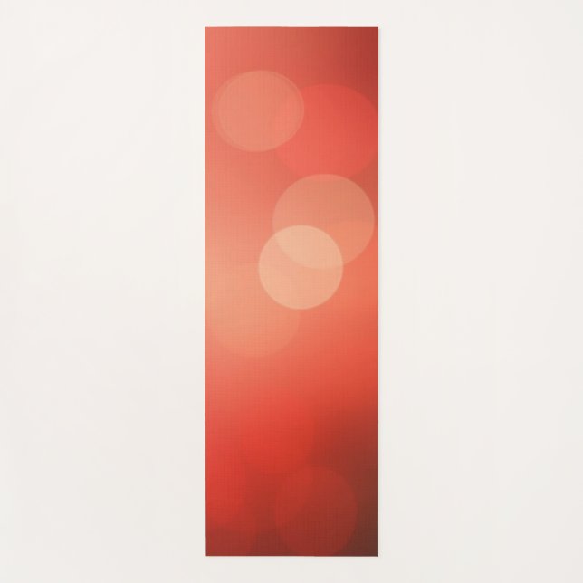 Golden Bokeh on Orange Red Yoga Mat (Front)