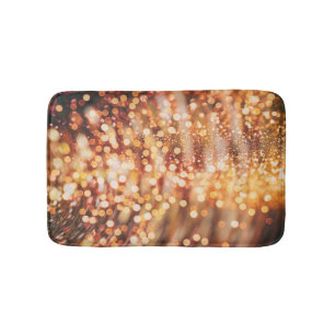 Golden Bokeh: Vintage Light Play Bath Mat