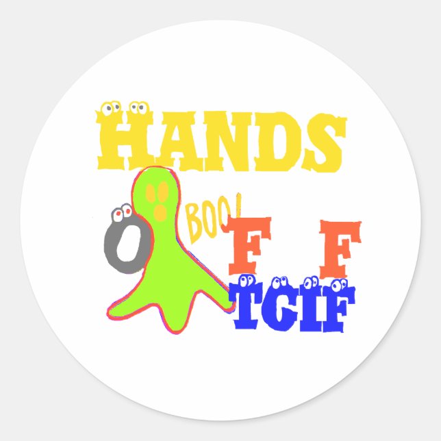 Golden Boo! Girly TGIF Thanks God Its Friday Hakun Classic Round Sticker (Front)