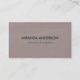 Golden Border Black   Leather Business Card