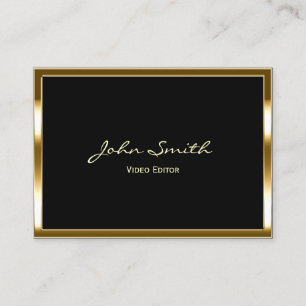 Golden Border Video Editor Business Card