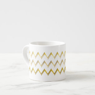 Golden Border - zigzag + your back & text Espresso Cup