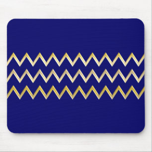 Golden Border - zigzag + your back & text Mouse Pad