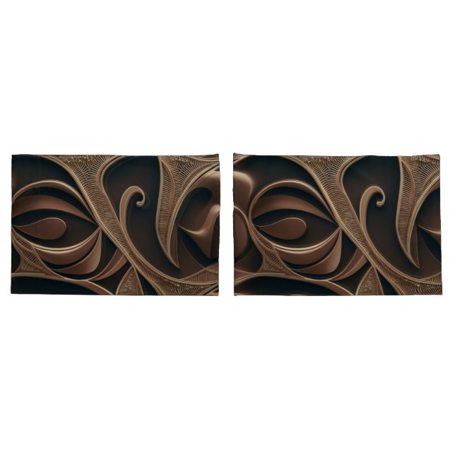 Golden Botanical Flow Elegant   Pillowcase (Back-Set)