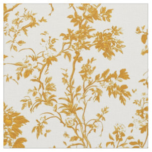 Golden Botanical Vines Fabric