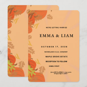 Golden Botanical Wedding Card October Wedding In