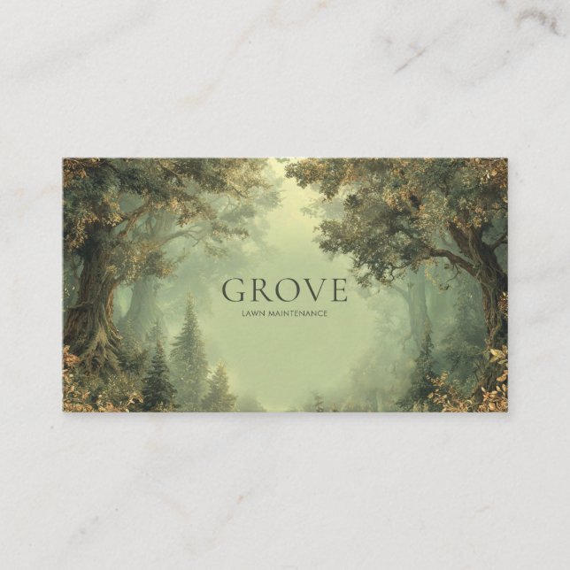 Golden Bough Vintage Forest Business Card (Front)