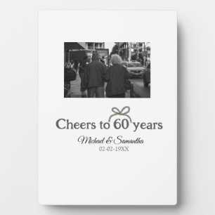 Golden bow cheers to 60 years anniversary wedding  plaque