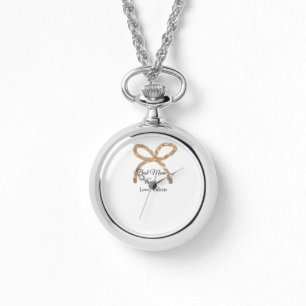 Golden bow glitter best mom ever add name mother watch