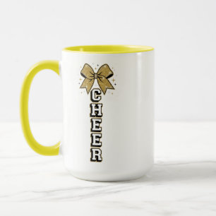 Golden Bow Vertical Cheer Design Mug