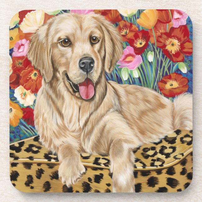 Golden Boy Retriever Coaster (Front)
